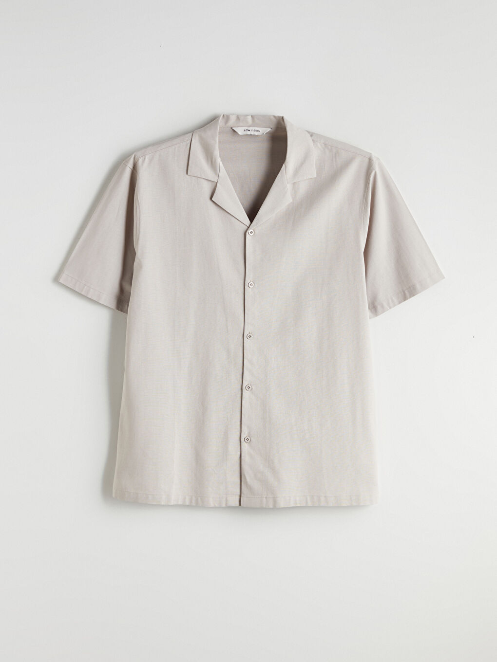 Bej Regular Fit Resort Yaka Kısa Kollu Erkek Gömlek-4