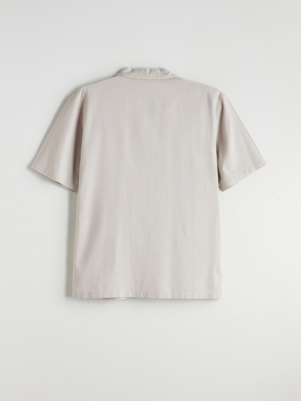 Bej Regular Fit Resort Yaka Kısa Kollu Erkek Gömlek-5