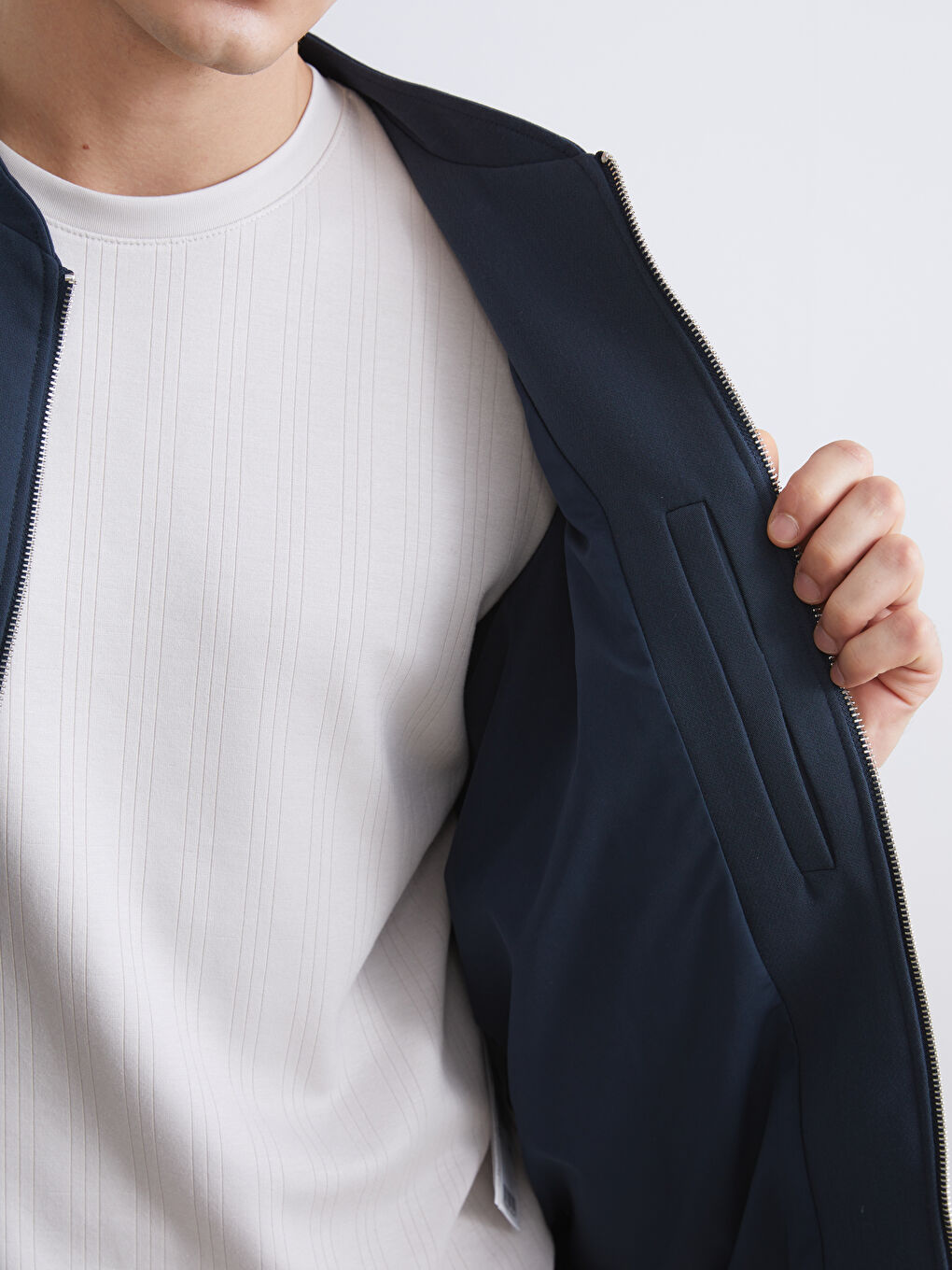 Petrol Standart Kalıp Kolej Yaka Erkek Mont-10