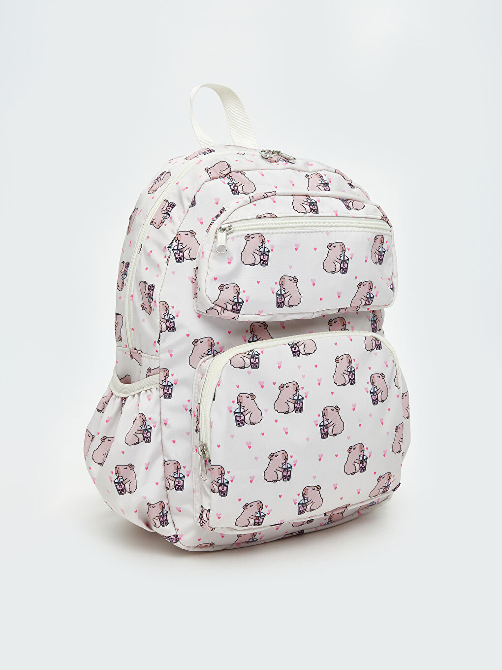 Ekru Baskılı Kız Çocuk Sırt Çantası-1