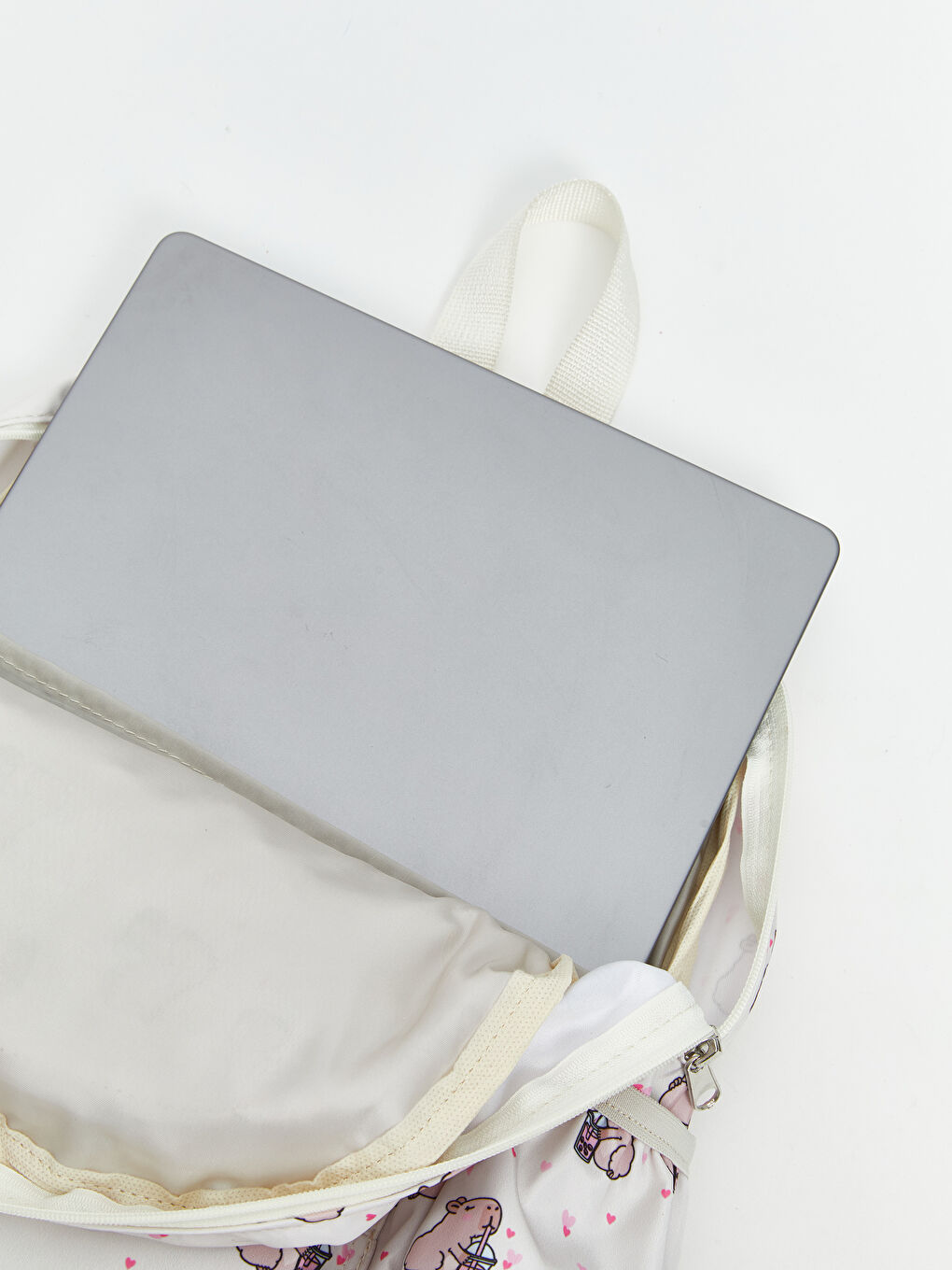 Ekru Baskılı Kız Çocuk Sırt Çantası-3