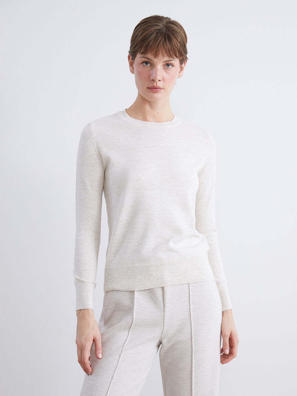 Crew Neck Women's Knitwear Sweater
