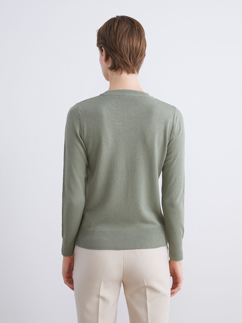 LCW Comfort Crew Neck Women's Knitwear Sweater -W5KD85Z8-DYG