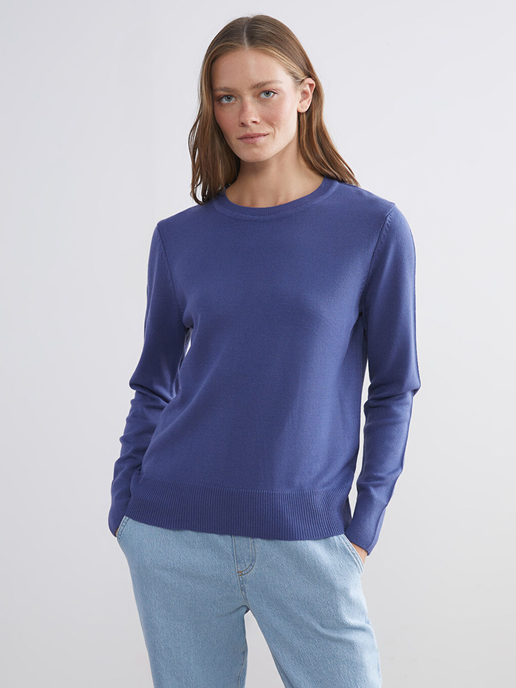 Crew Neck Women's Knitwear Sweater