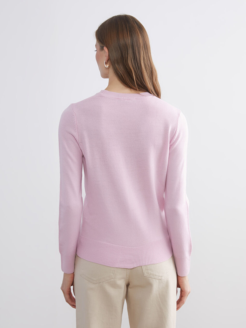 Crew Neck Women's Knitwear Sweater-3