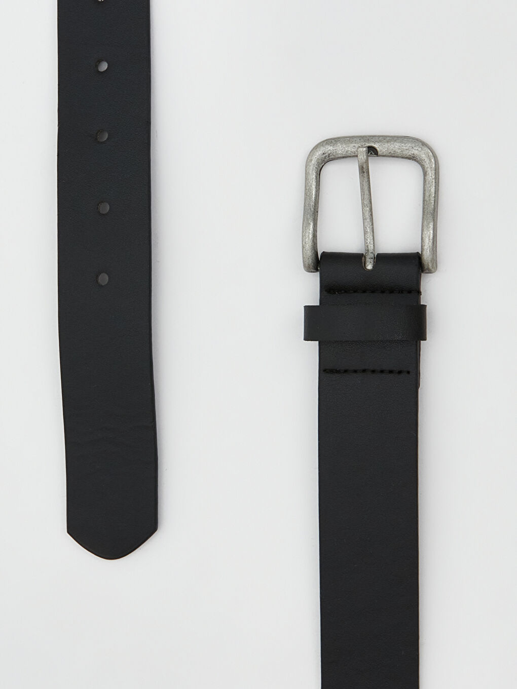 Siyah Deri Görünümlü Erkek Kemer-2