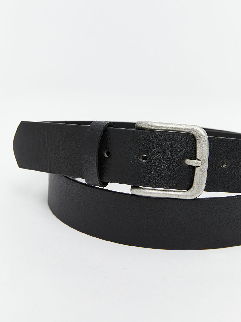 Siyah Deri Görünümlü Erkek Kemer-3