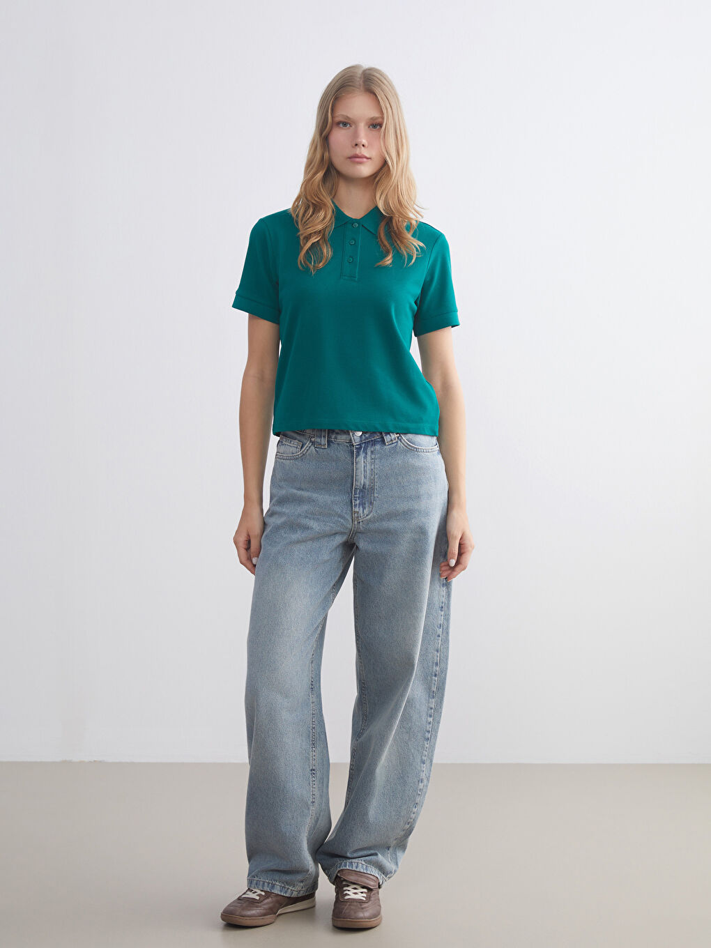 Polo Neck Women's T-Shirt-1
