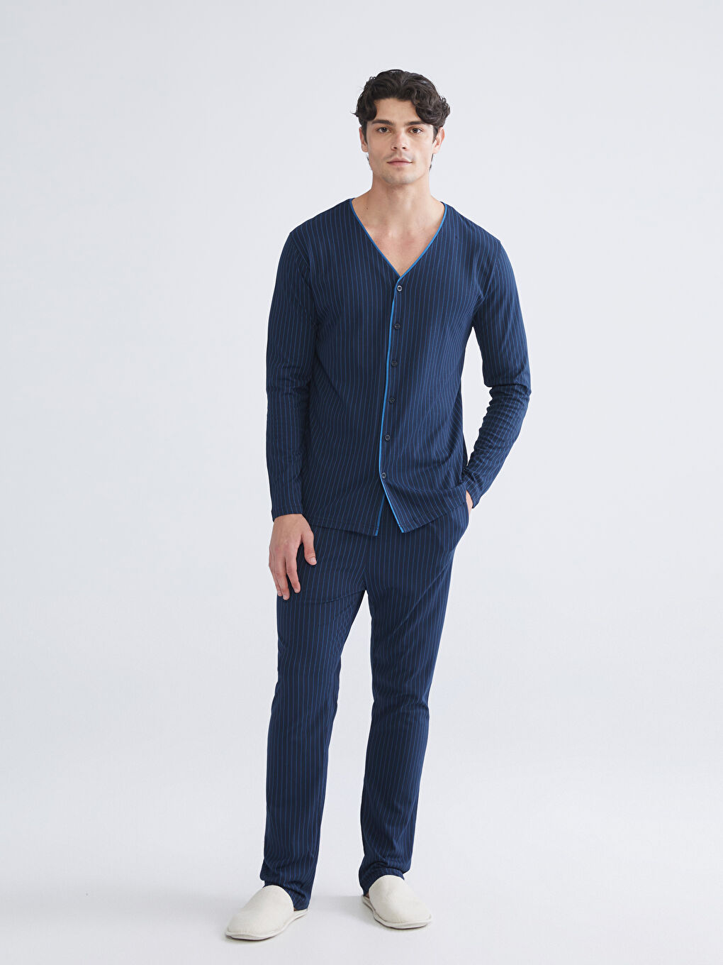 Lacivert Standart Kalıp Erkek Pijama Alt