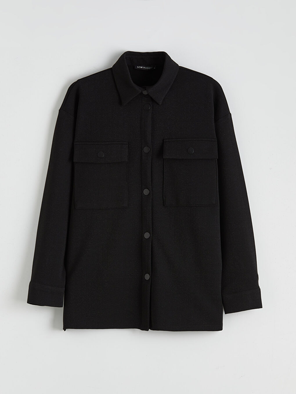 Shiny Textured Oversize Women's Shirt Tunic-4