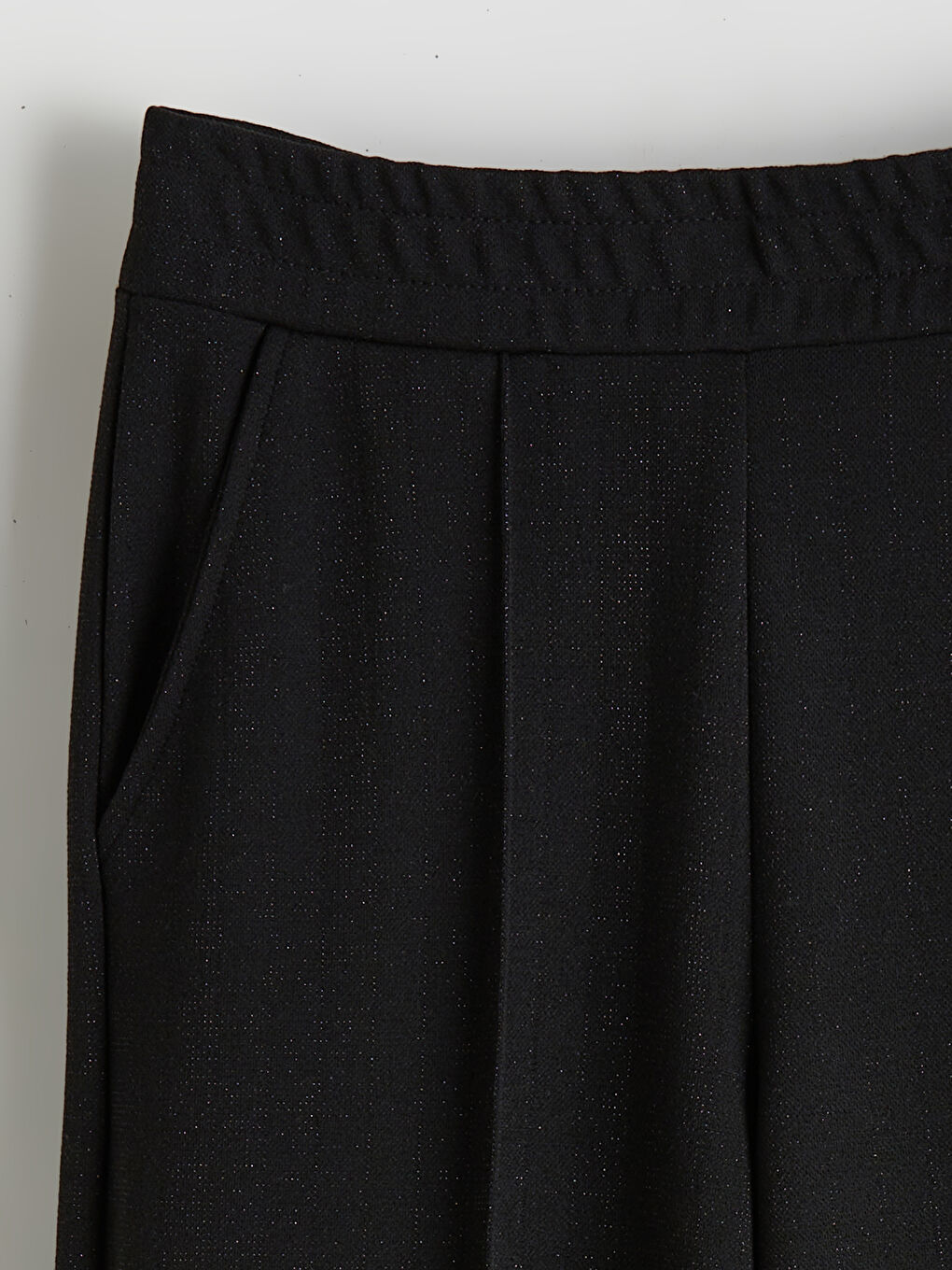 Elastic Waist Shiny Textured Women's Pants-5