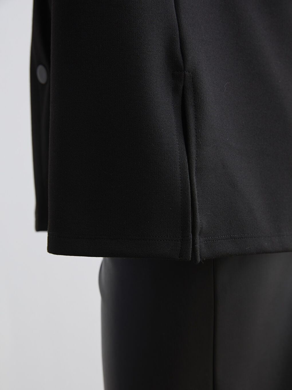 Siyah Oversize Kadın Gömlek Ceket-4