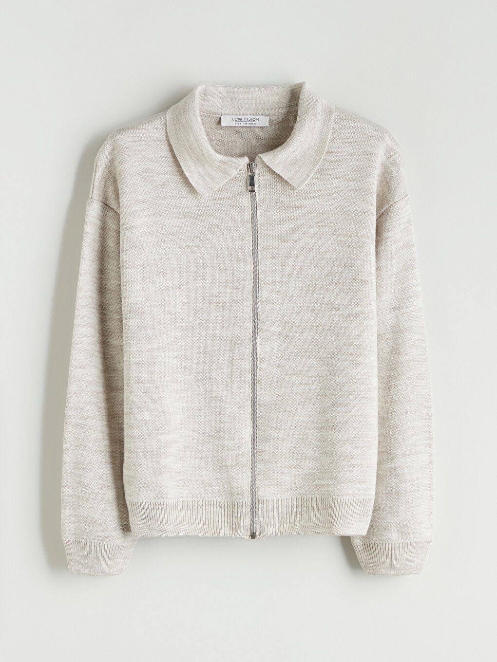 Bej Gömlek Yaka Erkek Çocuk Triko Hırka