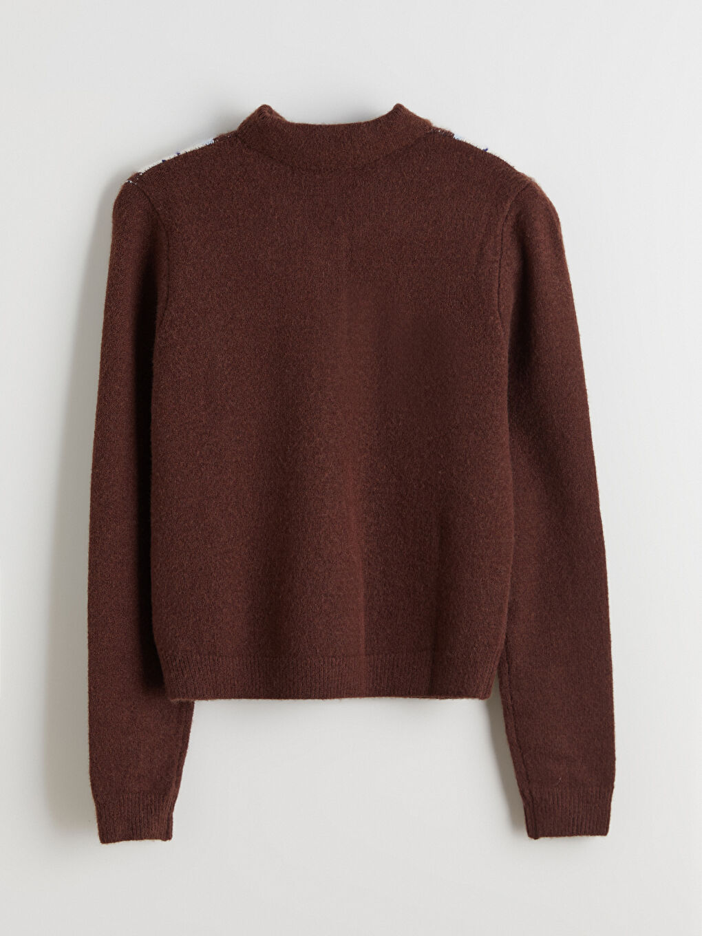 Polo Neck Argyle Pattern Women's Knitwear Sweater-5