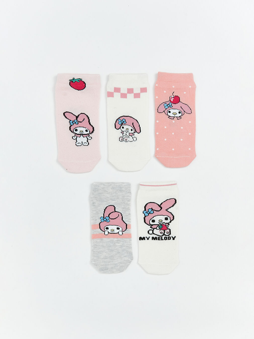 Pembe My Melody Desenli Kız Çocuk Patik Çorap 5'li
