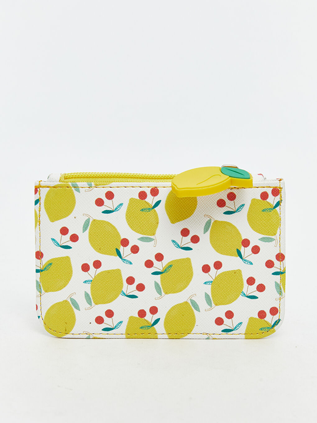 Ekru Limon Baskılı Kadın Cüzdan-1