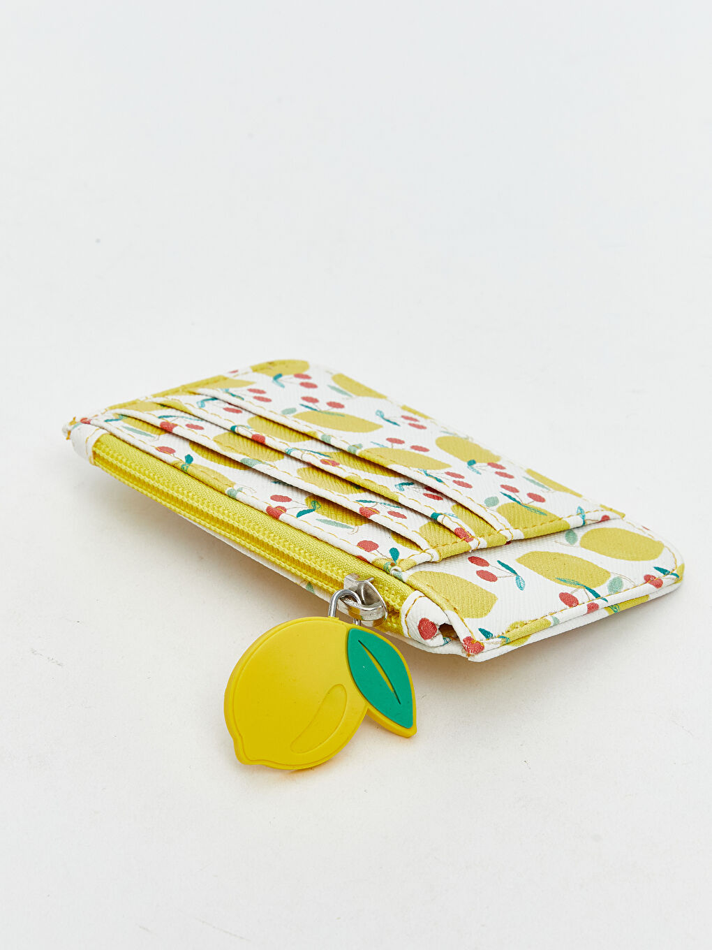 Ekru Limon Baskılı Kadın Cüzdan-2