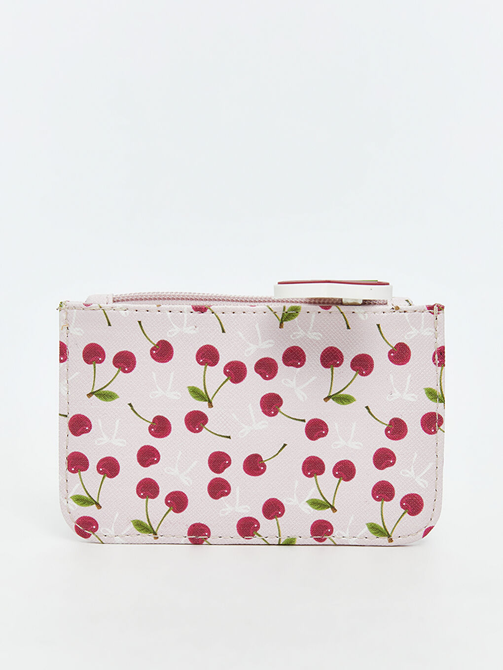 Pembe Kiraz Baskılı Kadın Cüzdan-2