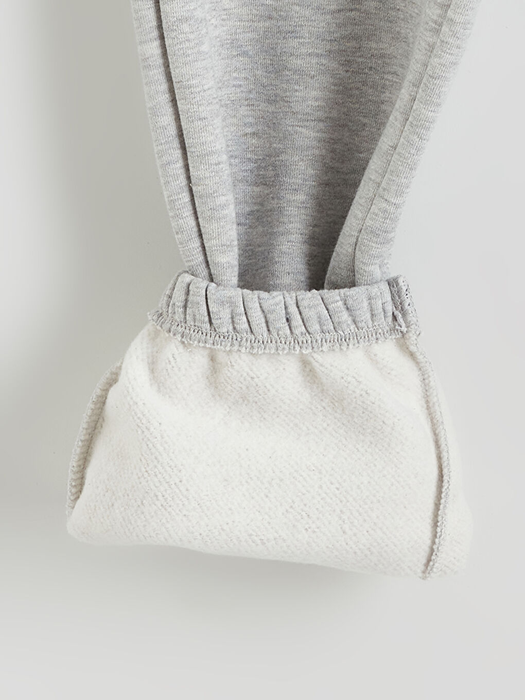 Gri Beli Lastikli Kadın Jogger Eşofman Altı-5