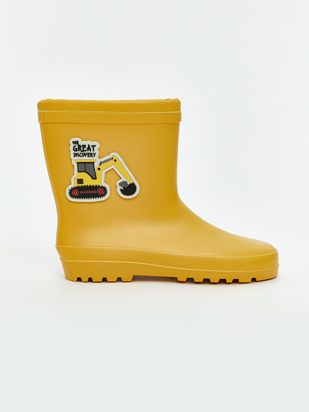 Sarı İş Makinesi Baskılı Erkek Çocuk Yağmur Botu-1