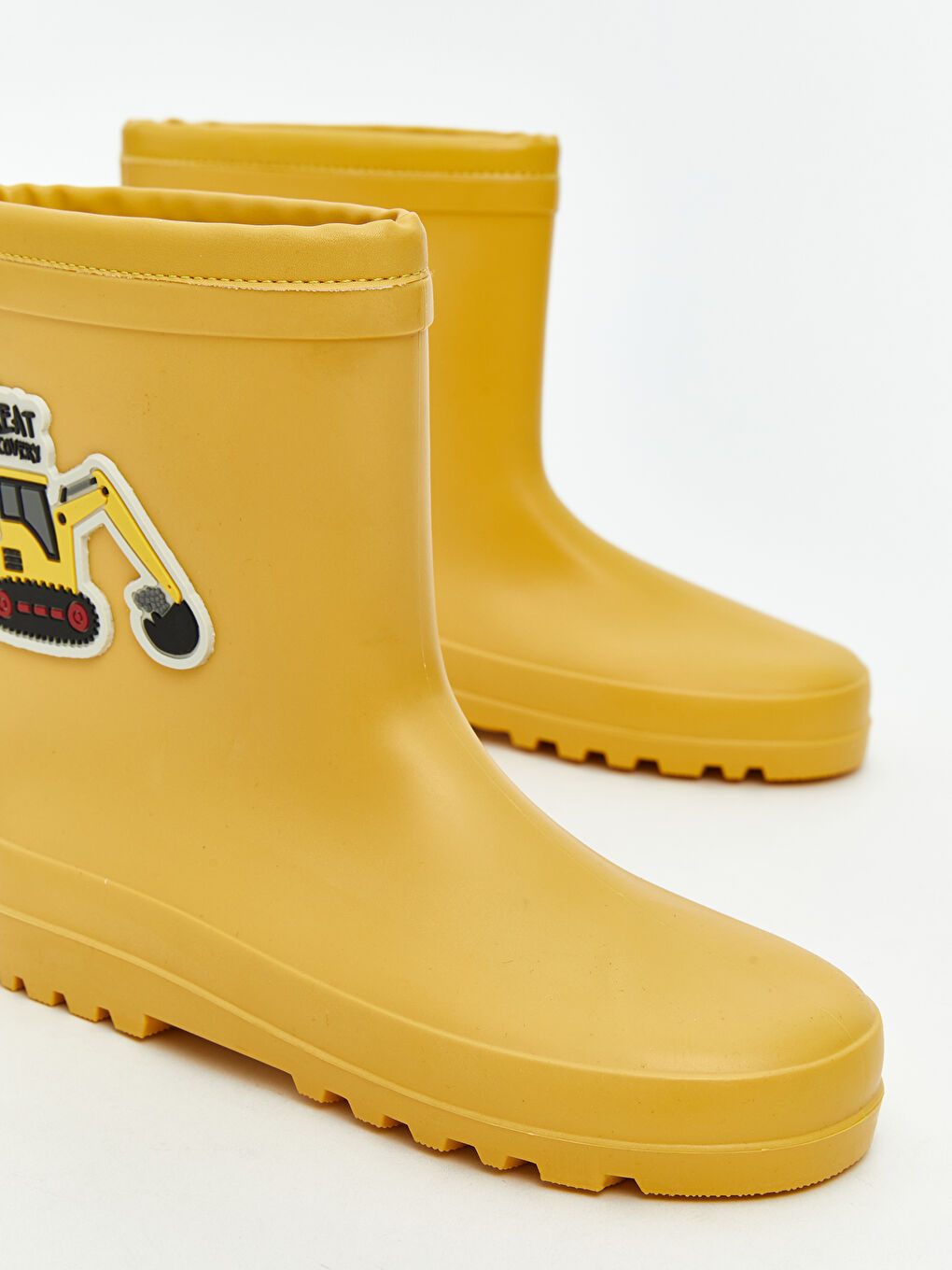 Sarı İş Makinesi Baskılı Erkek Çocuk Yağmur Botu-2