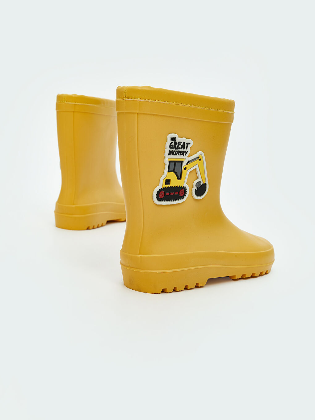 Sarı İş Makinesi Baskılı Erkek Çocuk Yağmur Botu-3