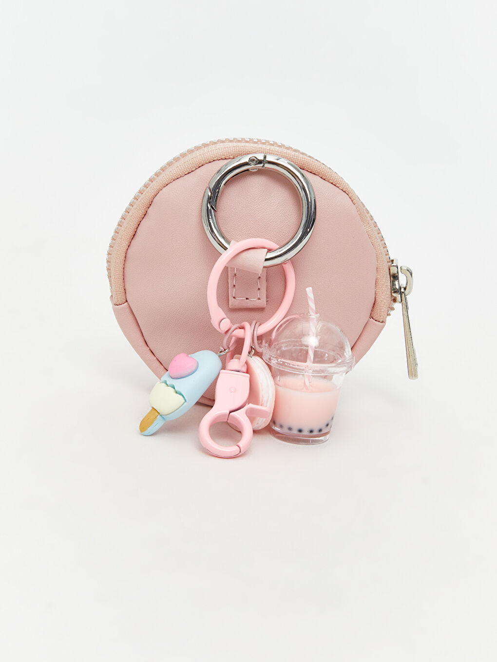 Pembe Anahtarlık Detaylı Kadın Cüzdan