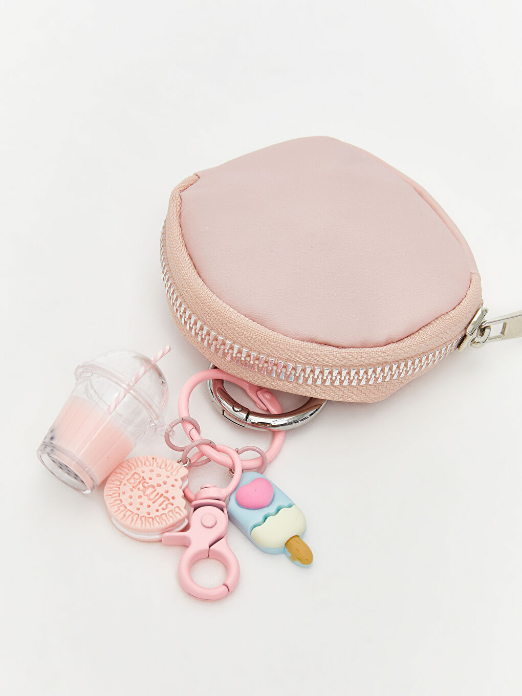 Pembe Anahtarlık Detaylı Kadın Cüzdan-2