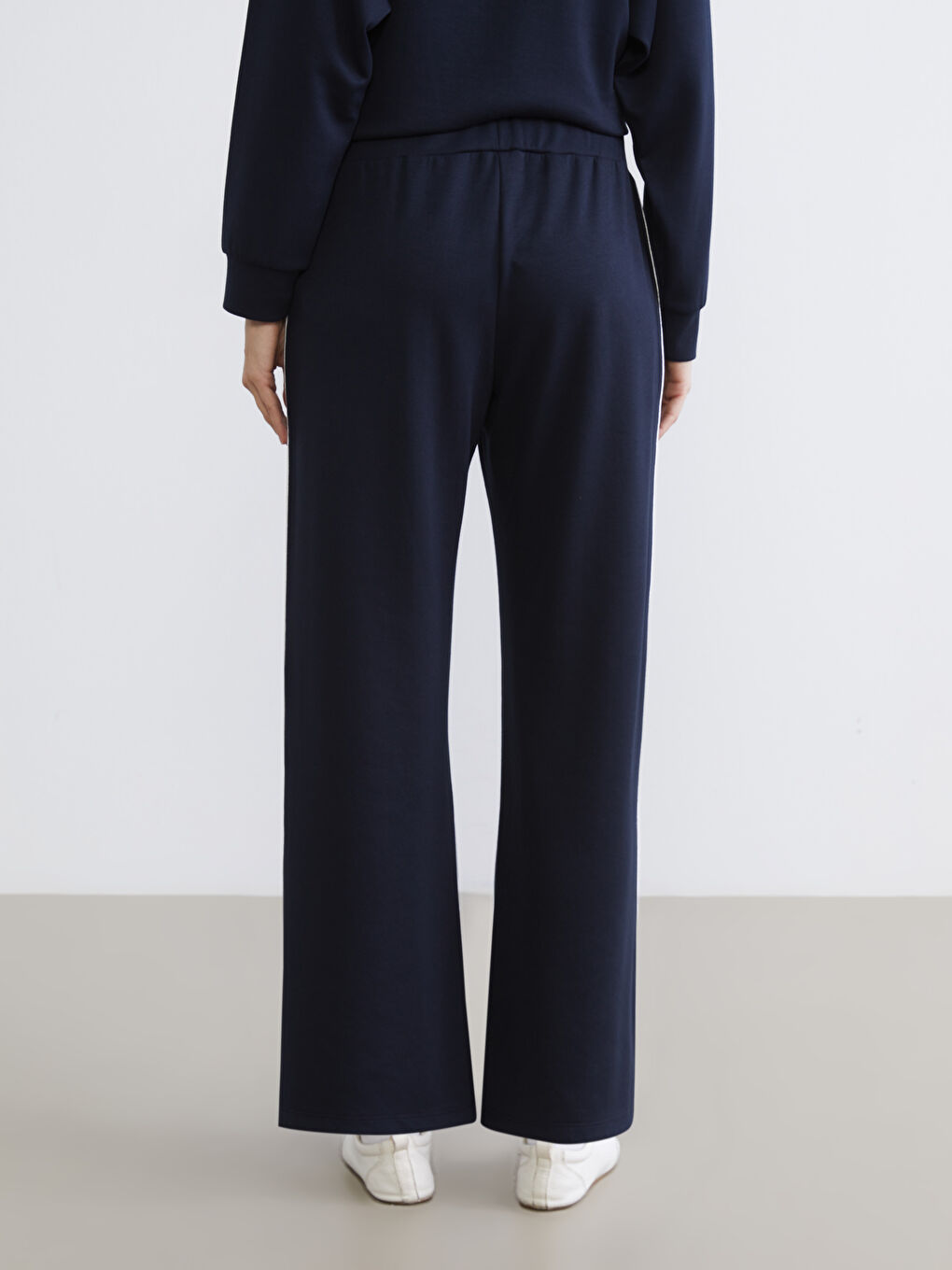 Lacivert Beli Lastikli Kadın Eşofman Altı-3