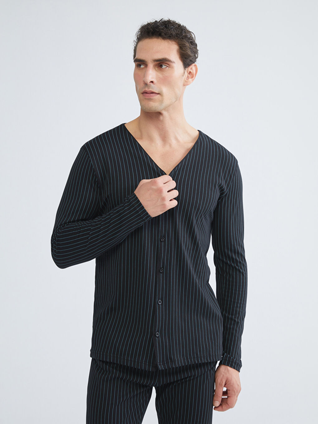 طقم بيجامة رجال بقصة عادية-1