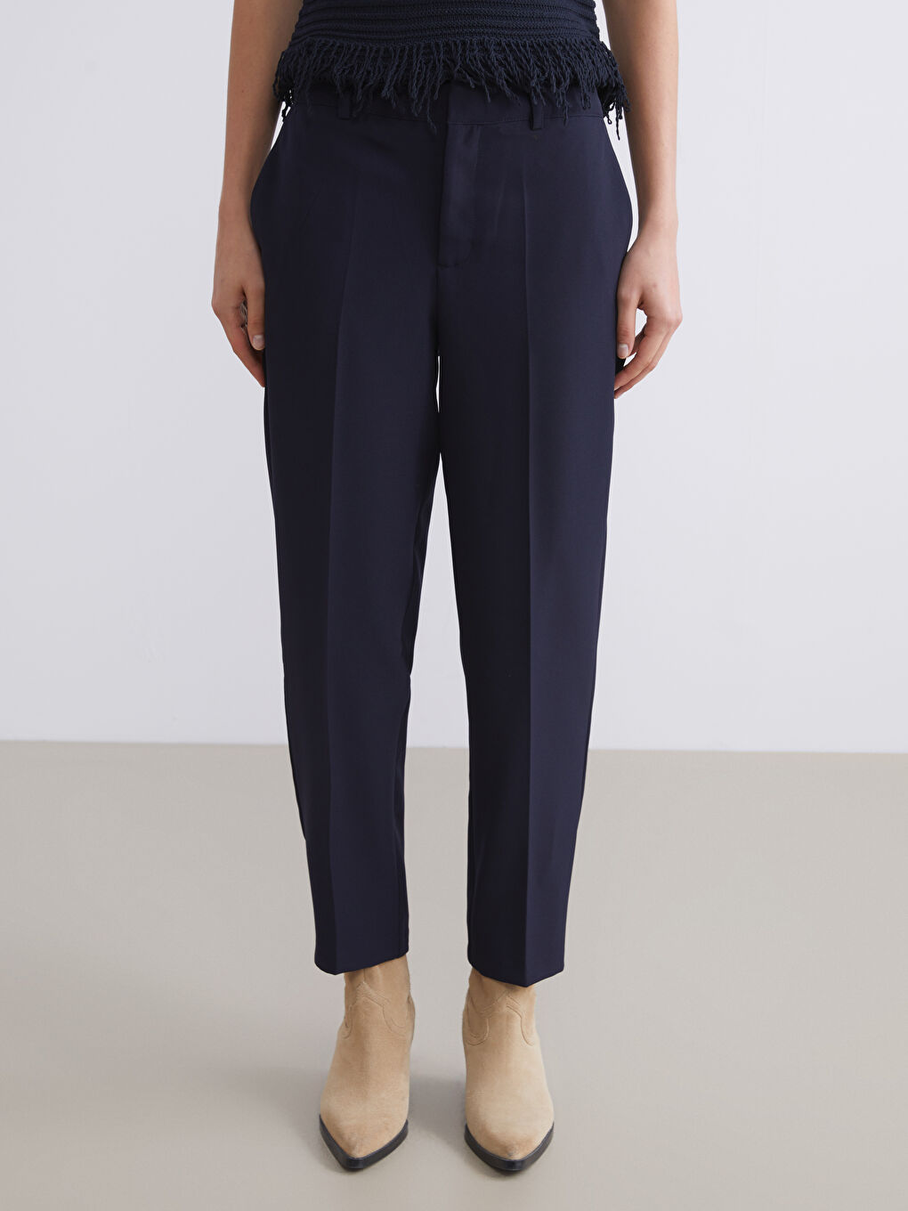 Lacivert Standart Fit Kadın Pantolon-1