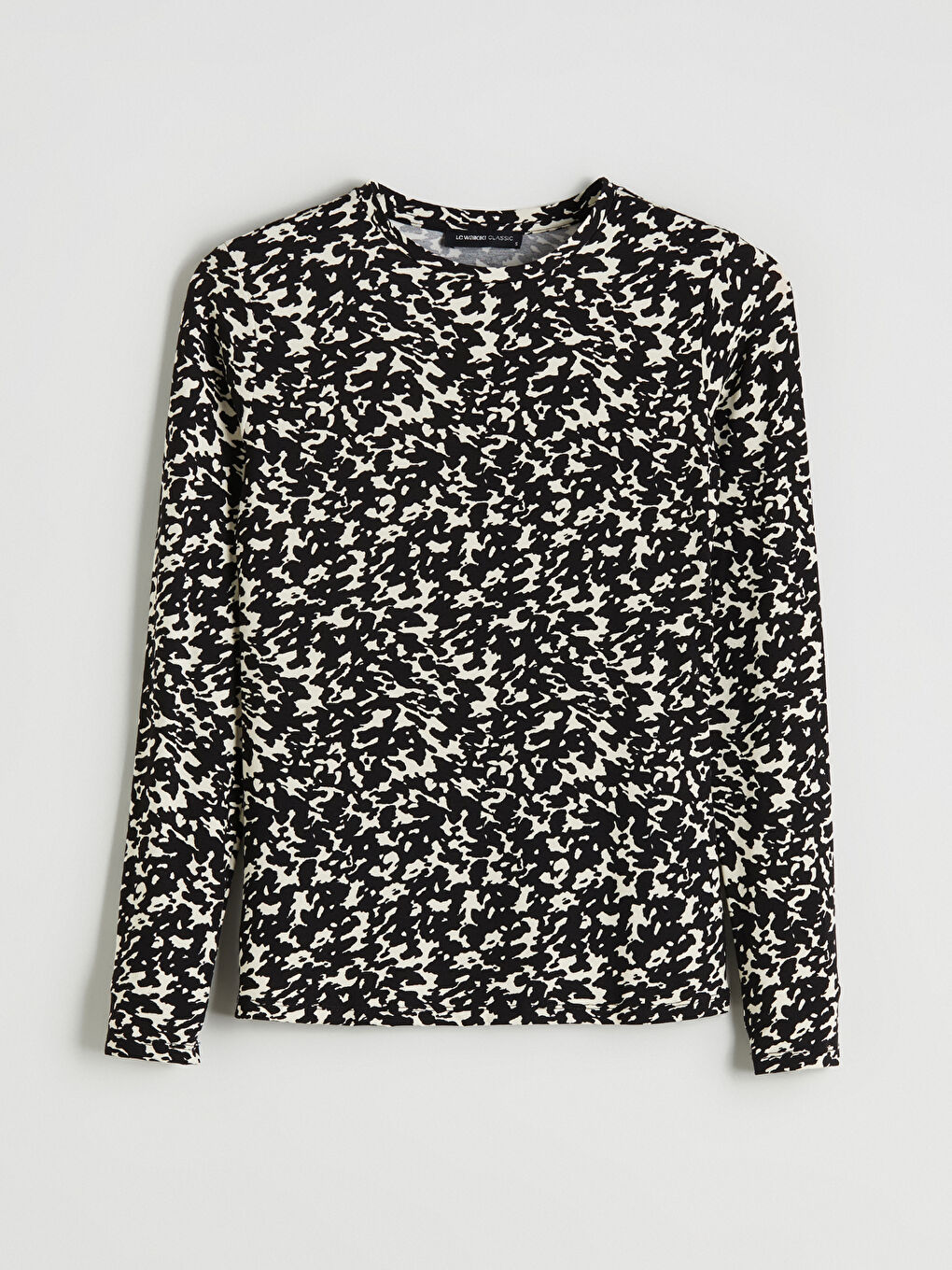 Crew Neck Patterned Blouse-4