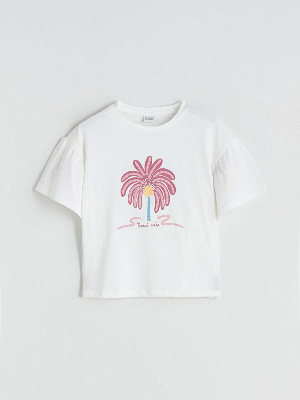 Crew Neck Printed Girls' T-Shirt