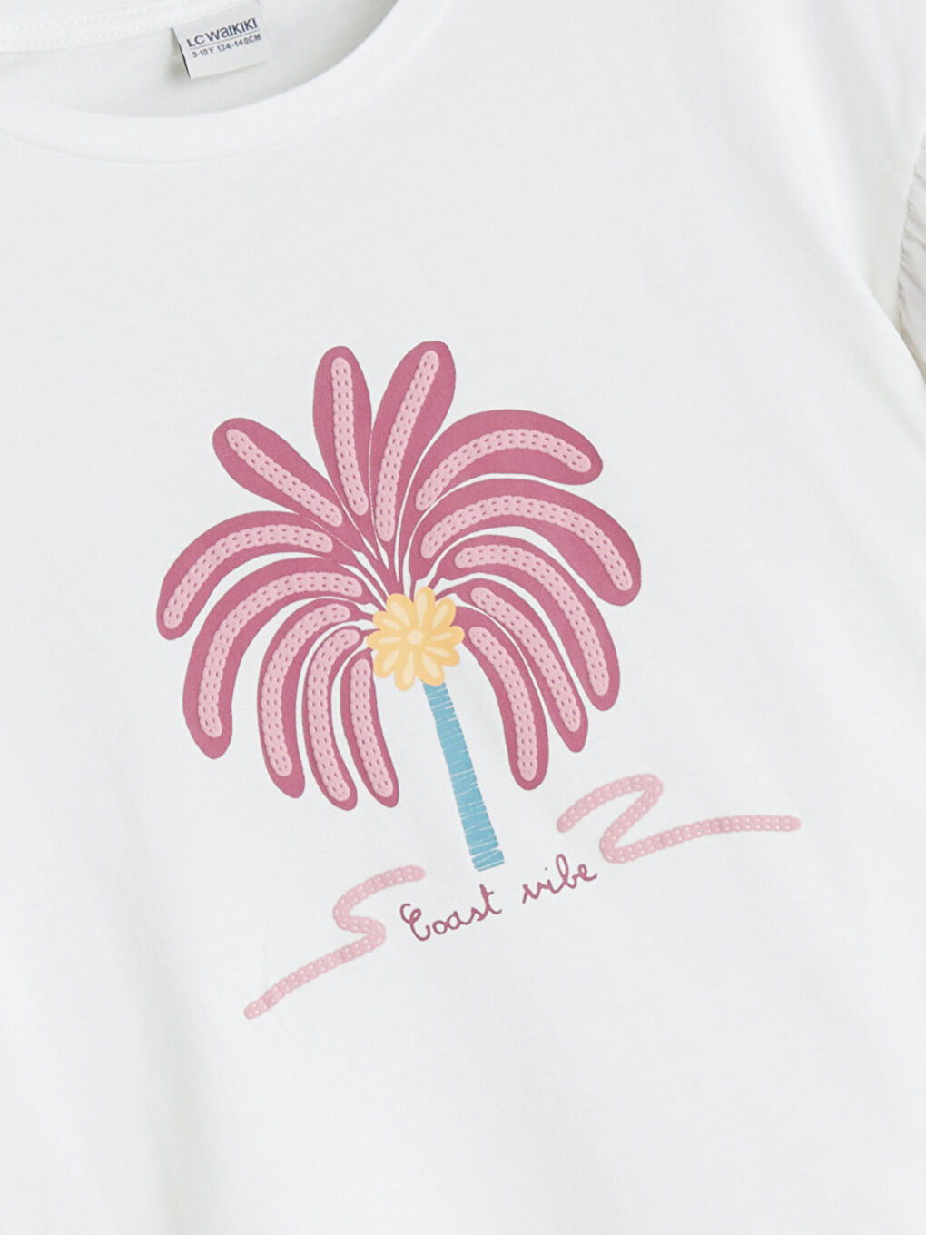 Crew Neck Printed Girls' T-Shirt-1