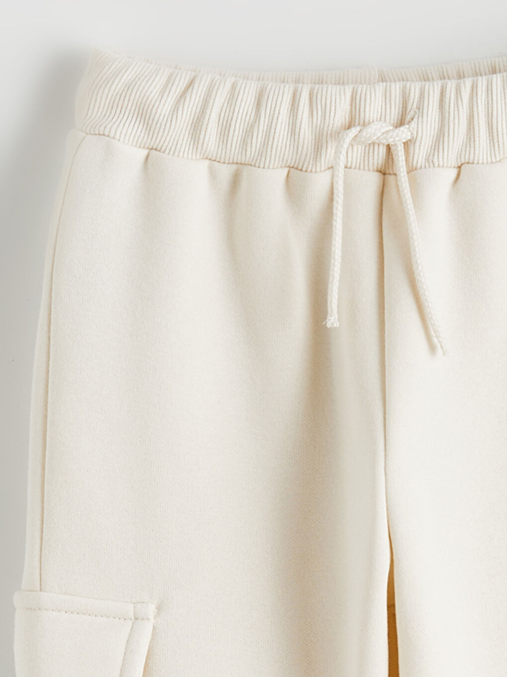 Bej Beli Lastikli Erkek Çocuk Jogger Eşofman Alt 2'li-2