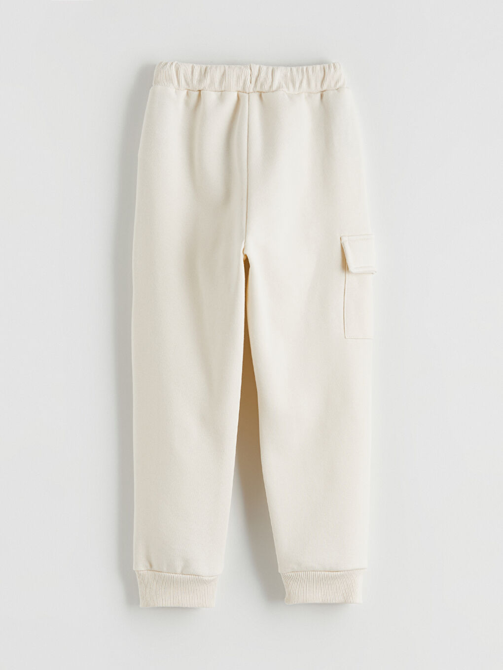 Bej Beli Lastikli Erkek Çocuk Jogger Eşofman Alt 2'li-3