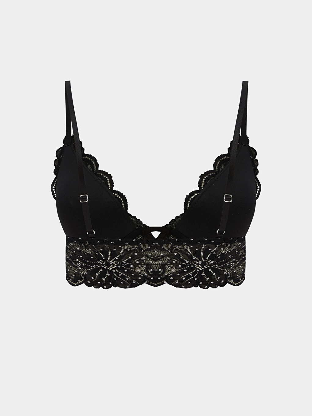 Siyah Balensiz Dolgusuz Desenli Bralet-1