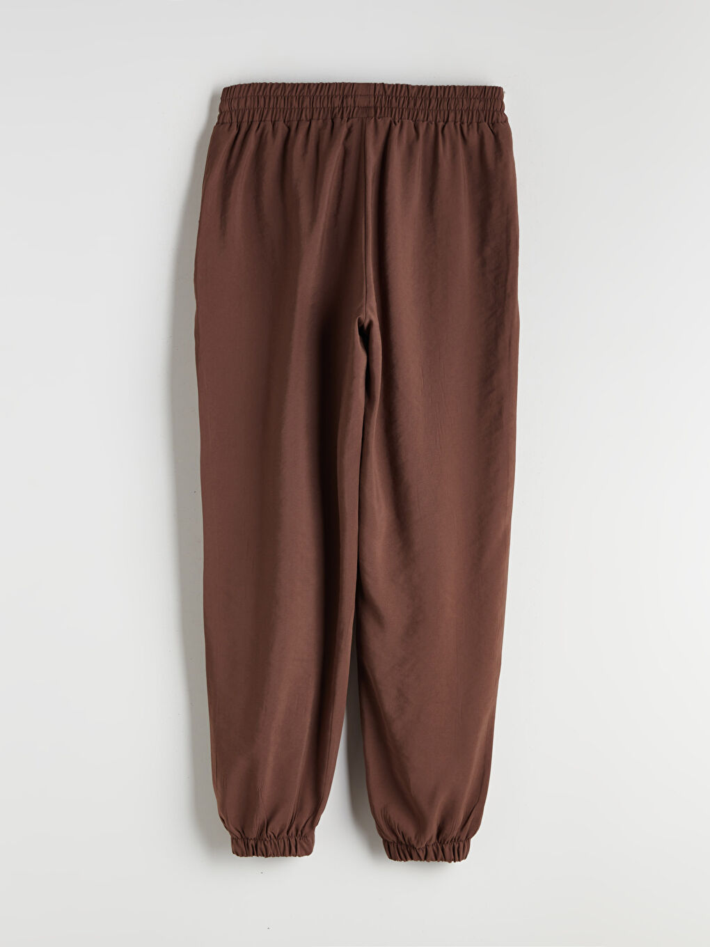 Kahverengi Beli Lastikli Kadın Jogger Pantolon-5