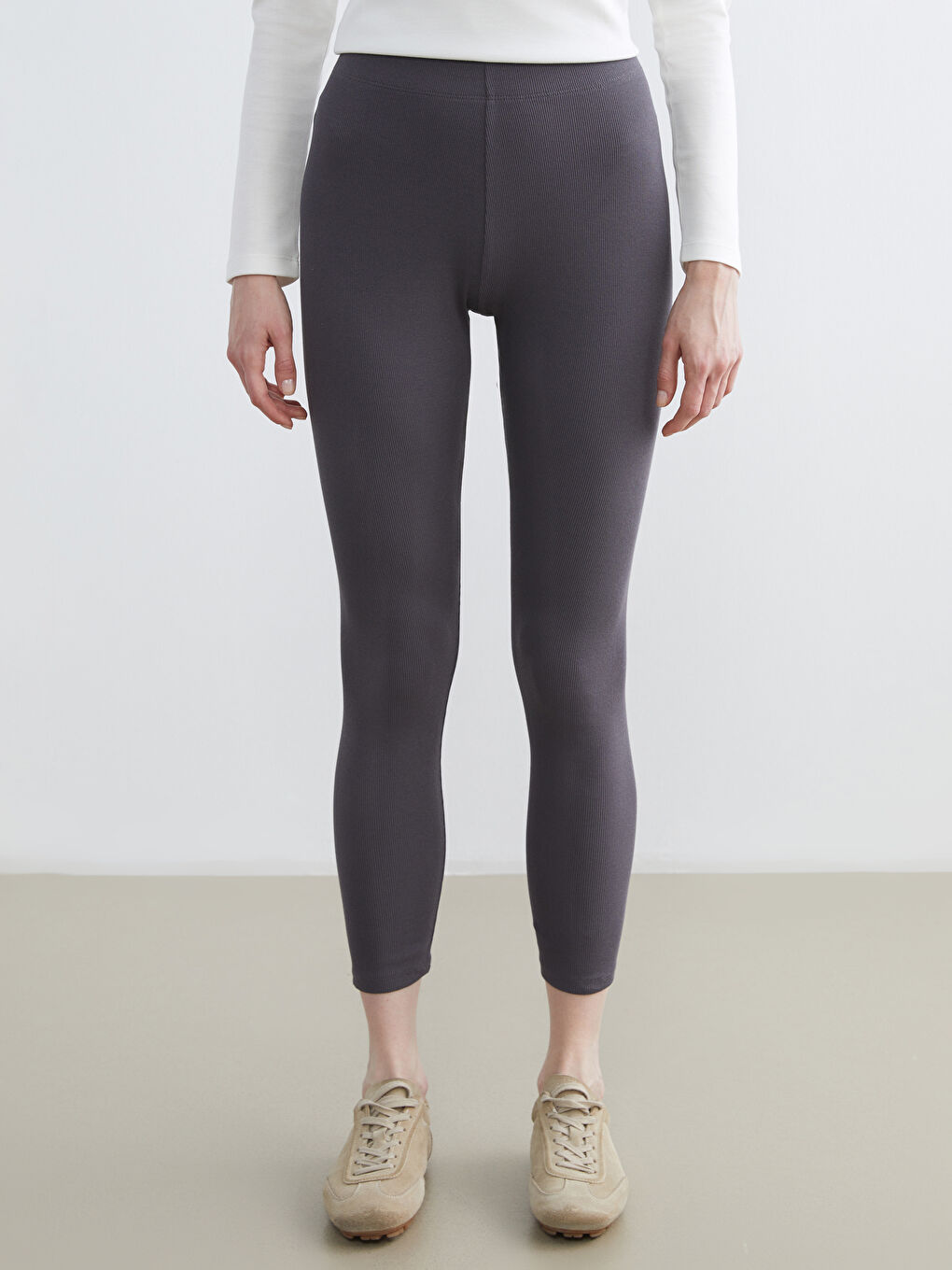 High Waist Ribbed Women's Leggings-1