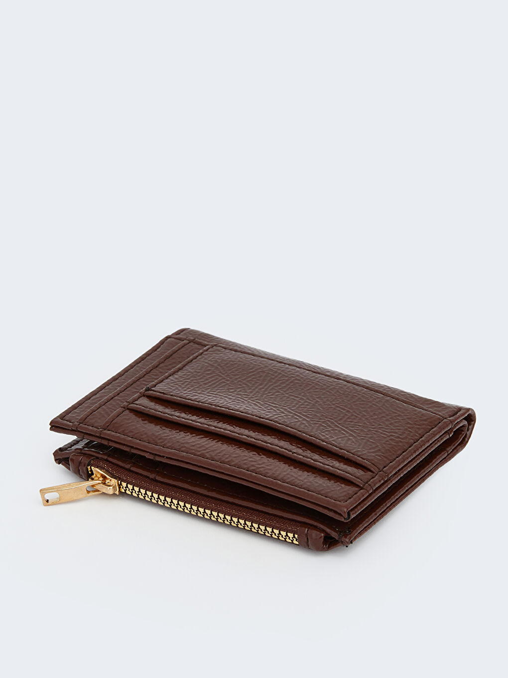 Kahverengi Deri Görünümlü Kadın Cüzdan-1