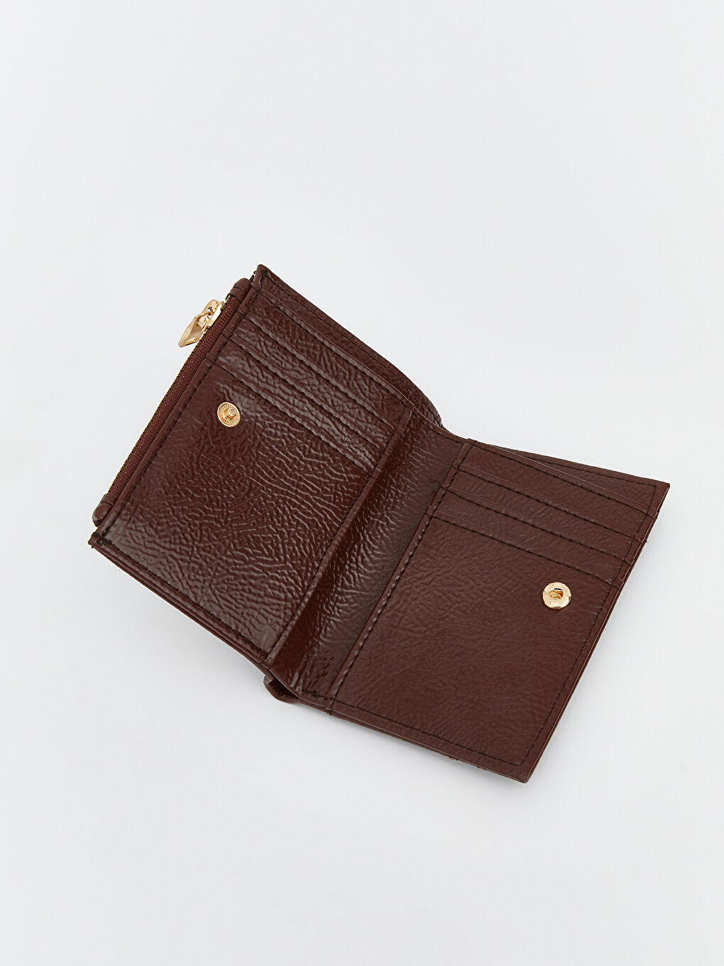 Kahverengi Deri Görünümlü Kadın Cüzdan-2