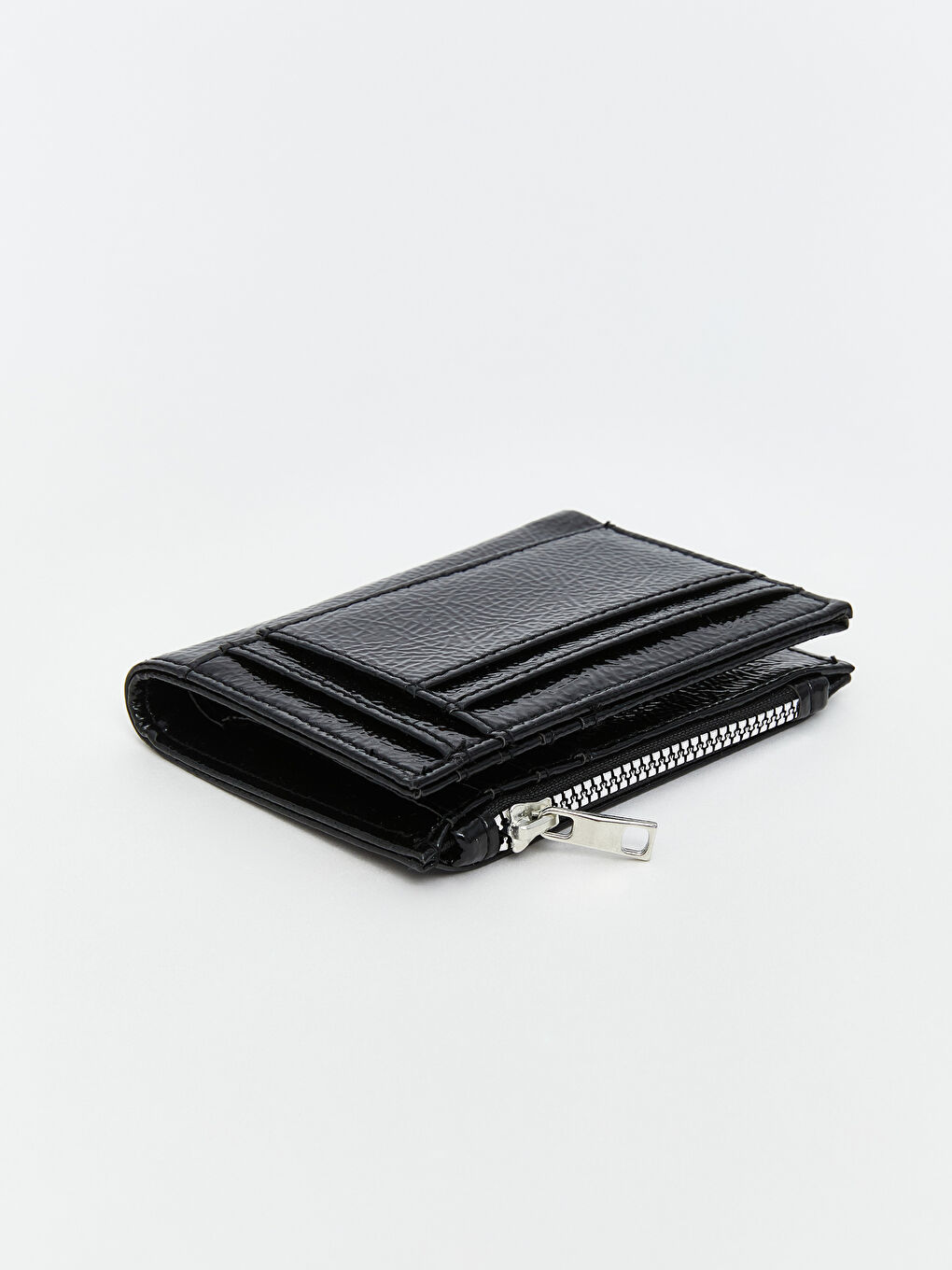 Siyah Deri Görünümlü Kadın Cüzdan