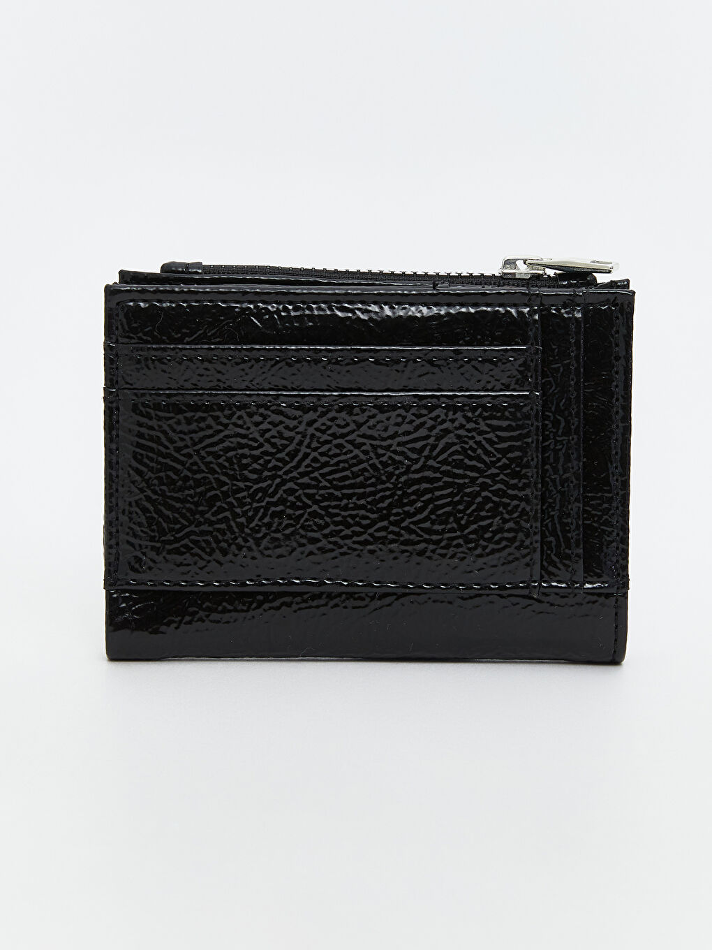 Siyah Deri Görünümlü Kadın Cüzdan-1