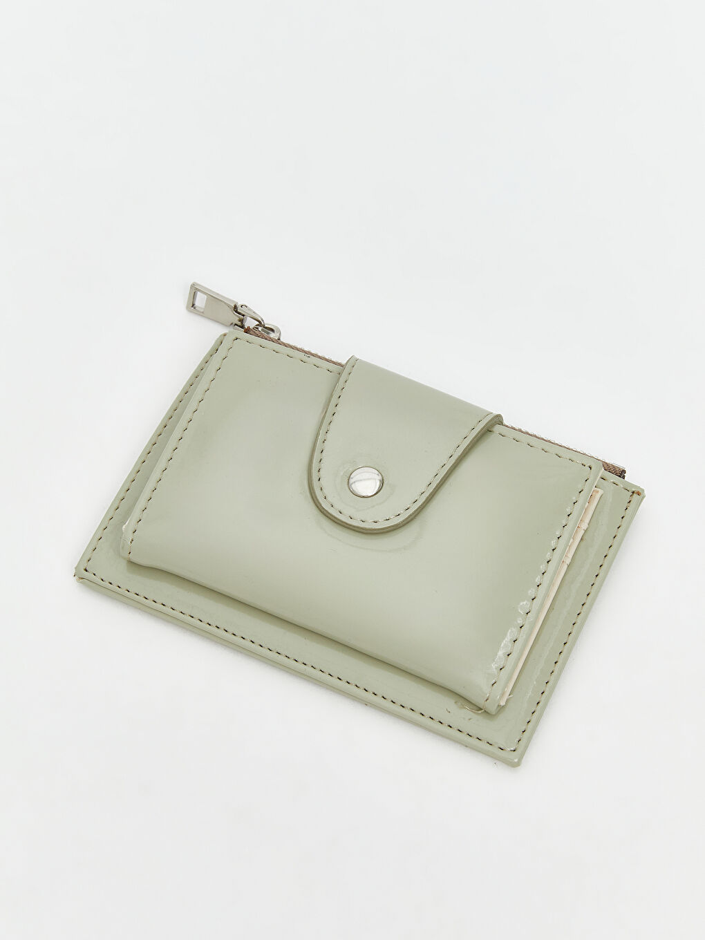 Yeşil Deri Görünümlü Kadın Cüzdan