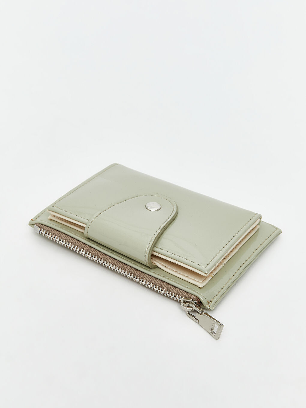 Yeşil Deri Görünümlü Kadın Cüzdan-1