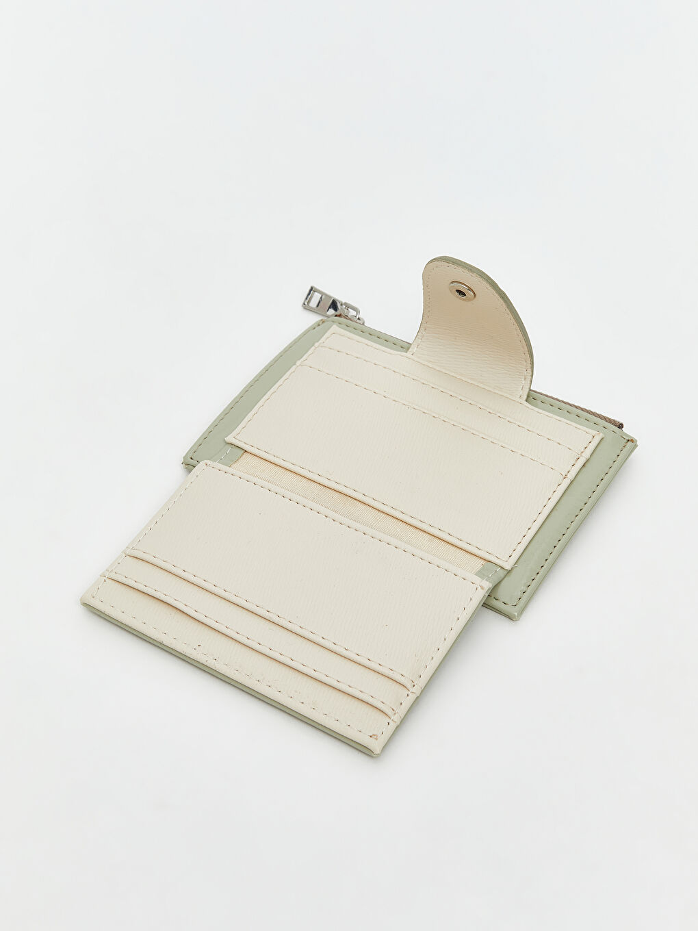 Yeşil Deri Görünümlü Kadın Cüzdan-2