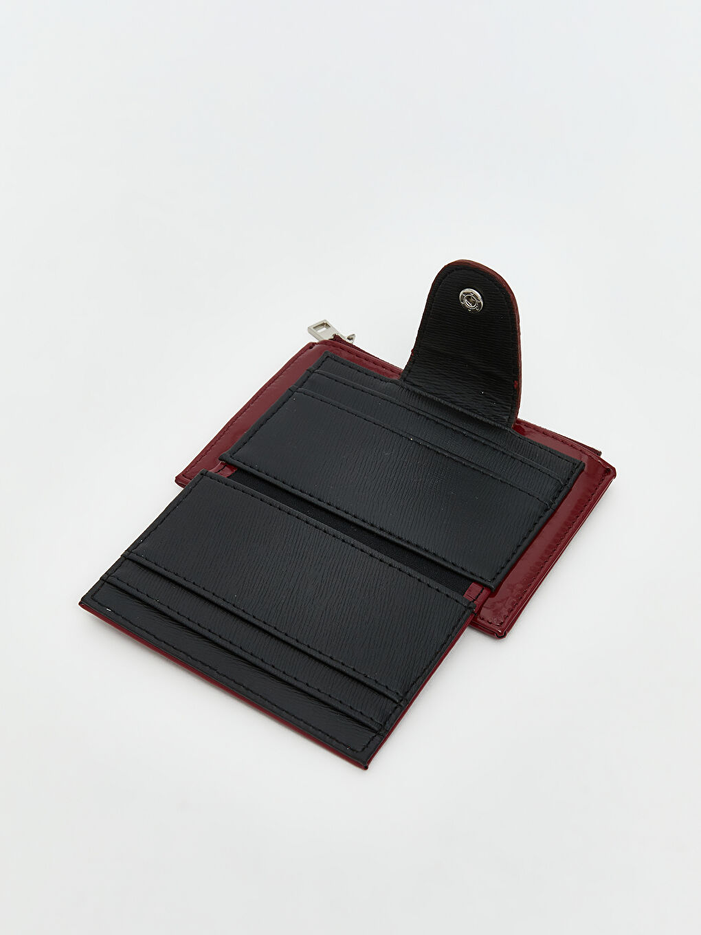 Bordo Deri Görünümlü Kadın Cüzdan-2