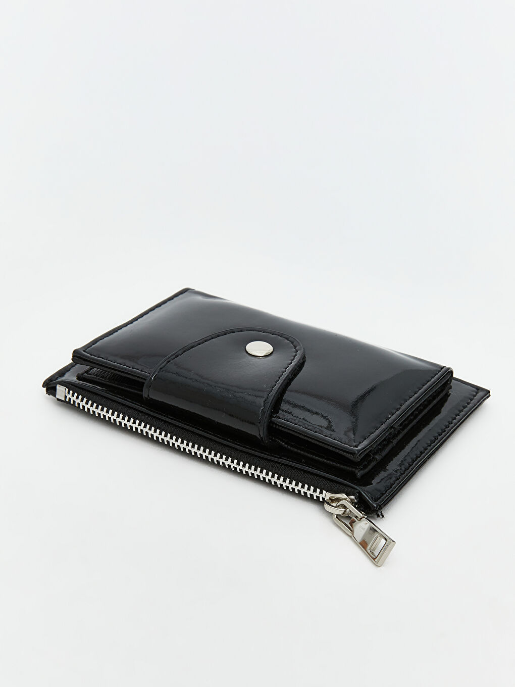 Siyah Deri Görünümlü Kadın Cüzdan-1