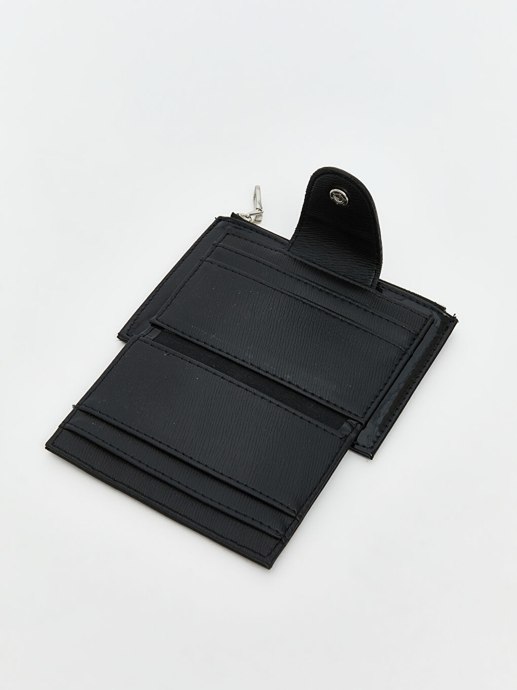 Siyah Deri Görünümlü Kadın Cüzdan-2