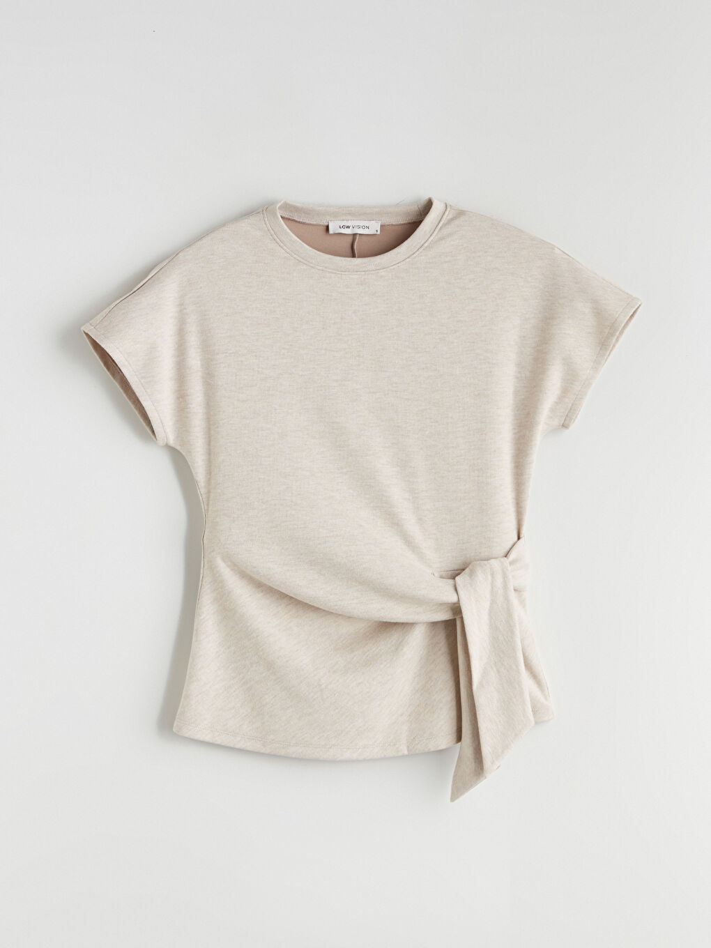 Женщины Бежевый Футболка-4